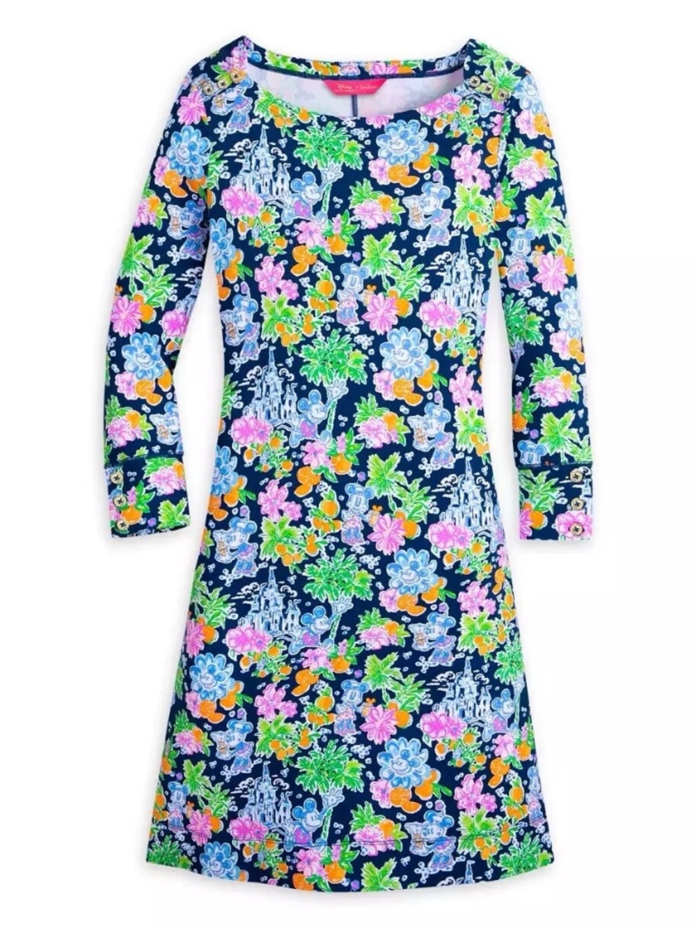 NWT Lilly Pulitzer Disney Mickey Minnie Mouse Sophie Dress Aegean Blue M Floral